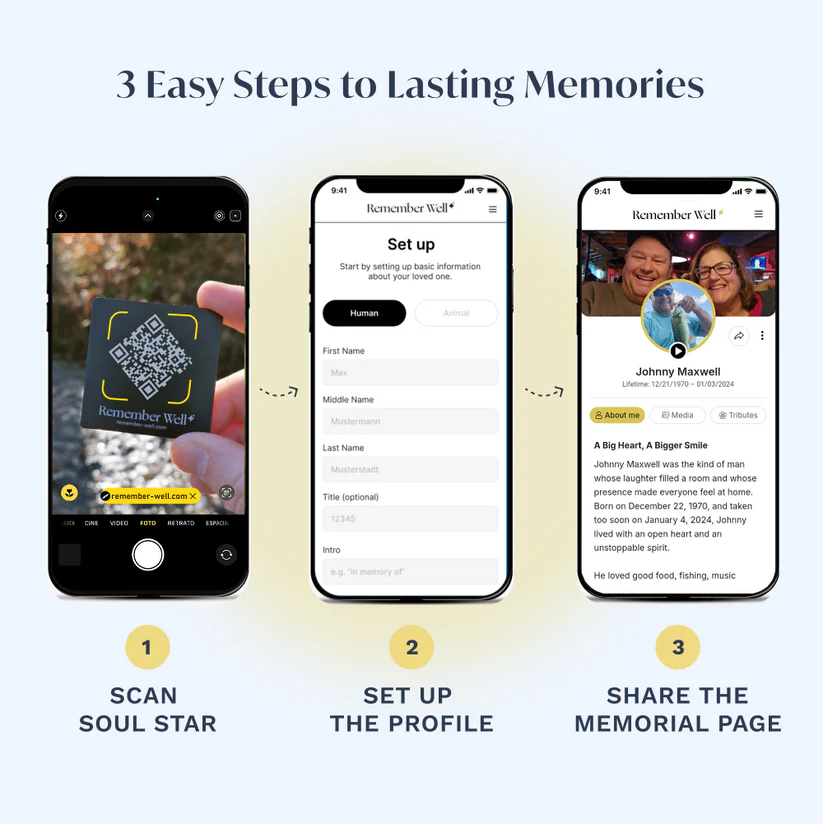 Never Lose Their Memory Again - Smart QR Memorial Plaque with Unlimited Digital Storage | Weatherproof