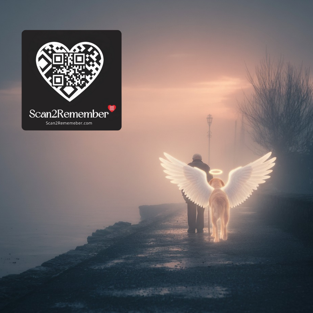 Pet Memorial QR Code Plaque - Honor Your Furry Friend Forever with Unlimited Digital Tributes | Weatherproof