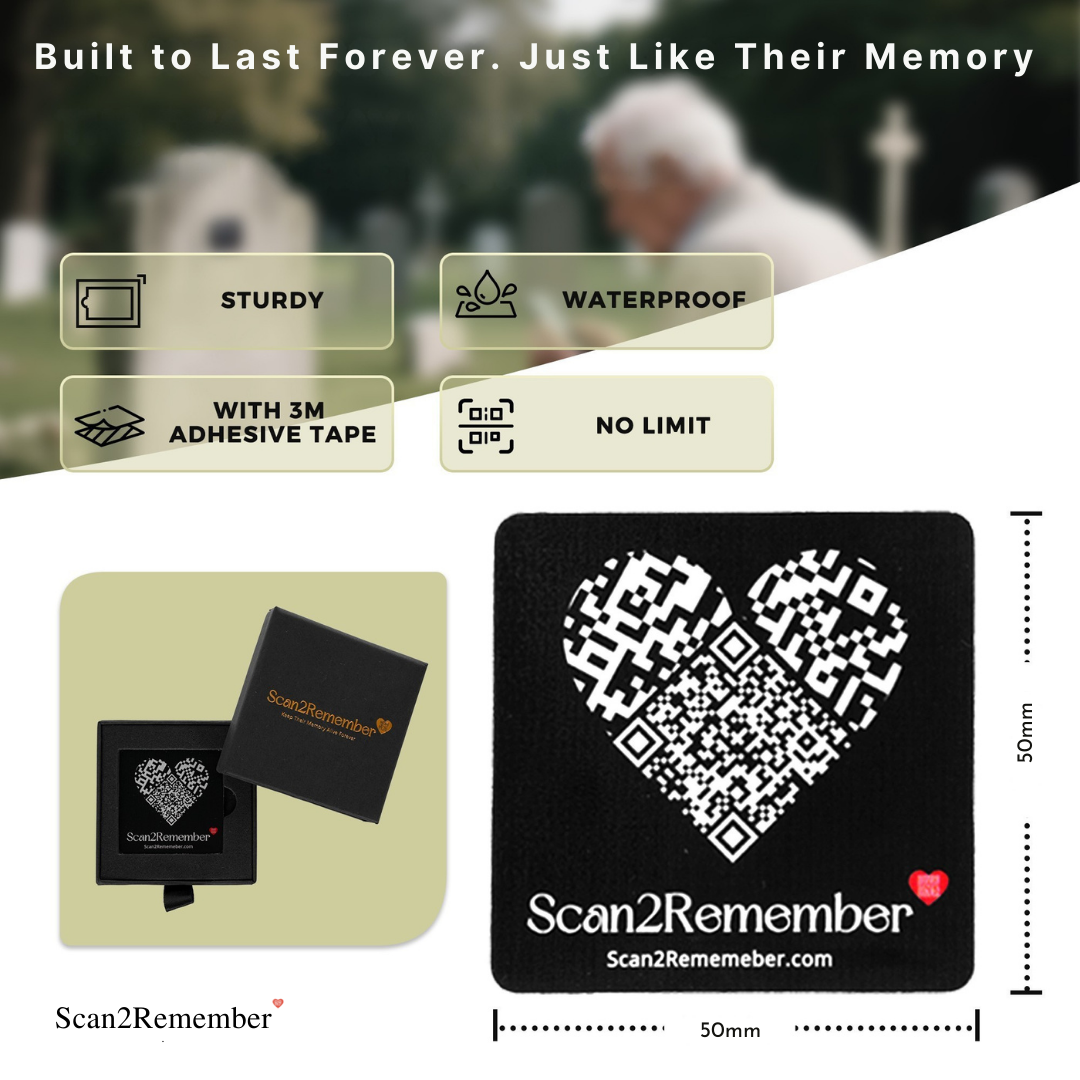 Never Lose Their Memory Again - Smart QR Memorial Plaque with Unlimited Digital Storage | Weatherproof