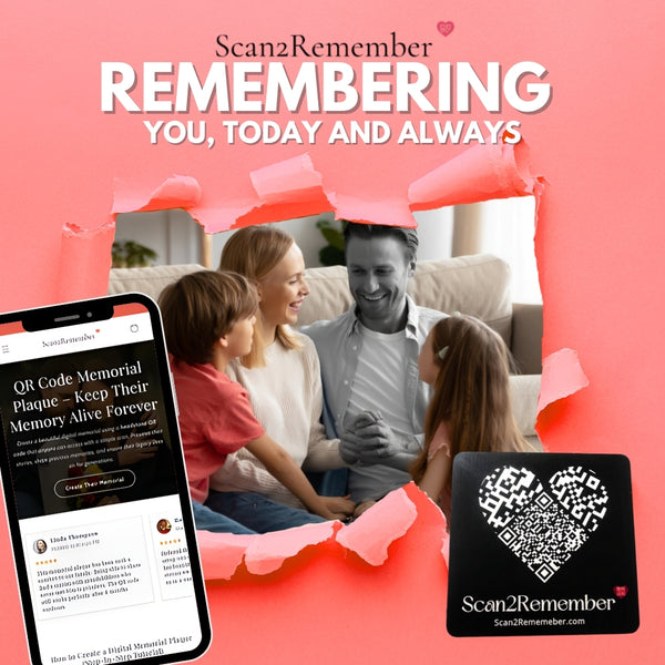 QR Memorial Plaque for Father (50 × 50 mm) – Outdoor QR Headstone Plaque for Photos & Stories