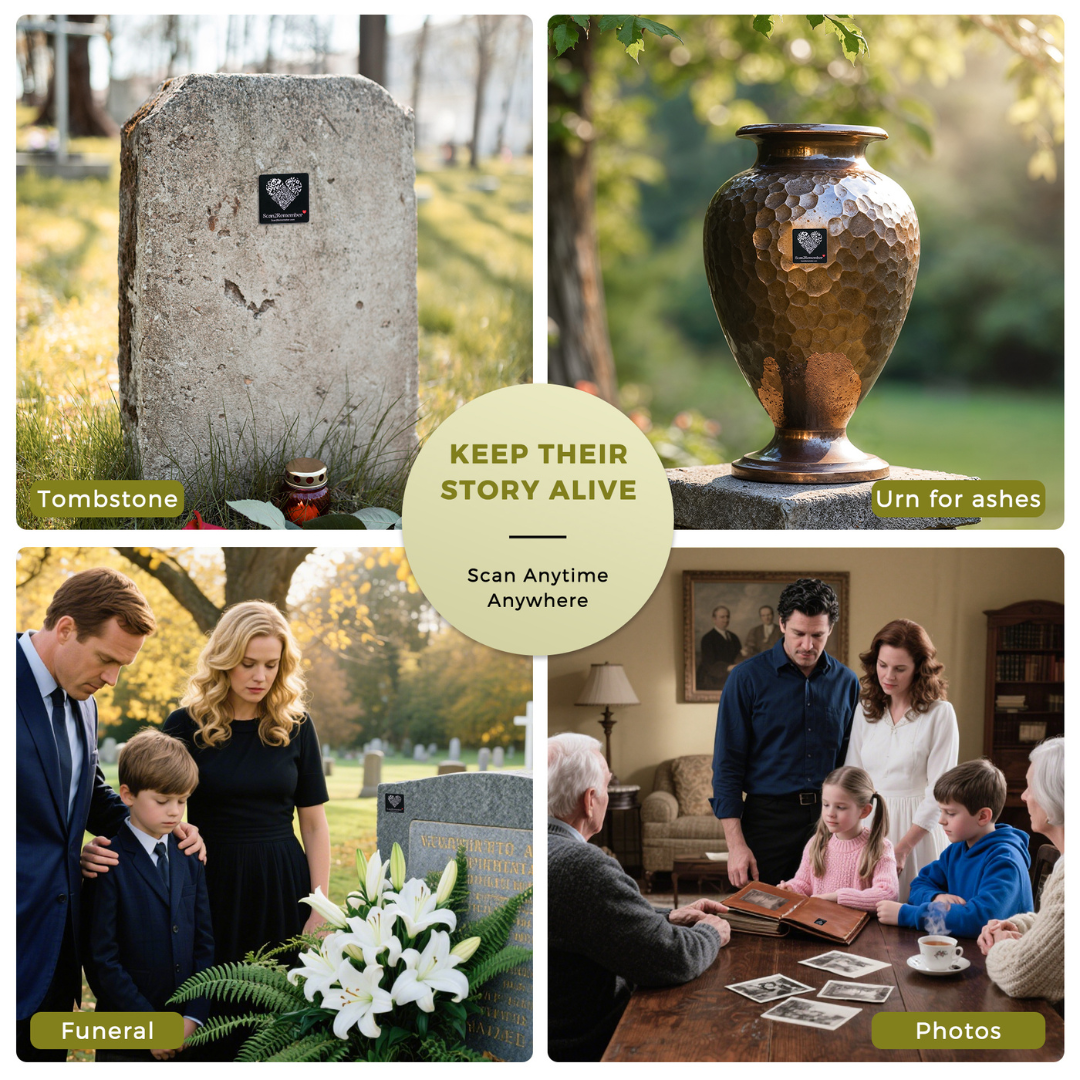Never Lose Their Memory Again - Smart QR Memorial Plaque with Unlimited Digital Storage | Weatherproof