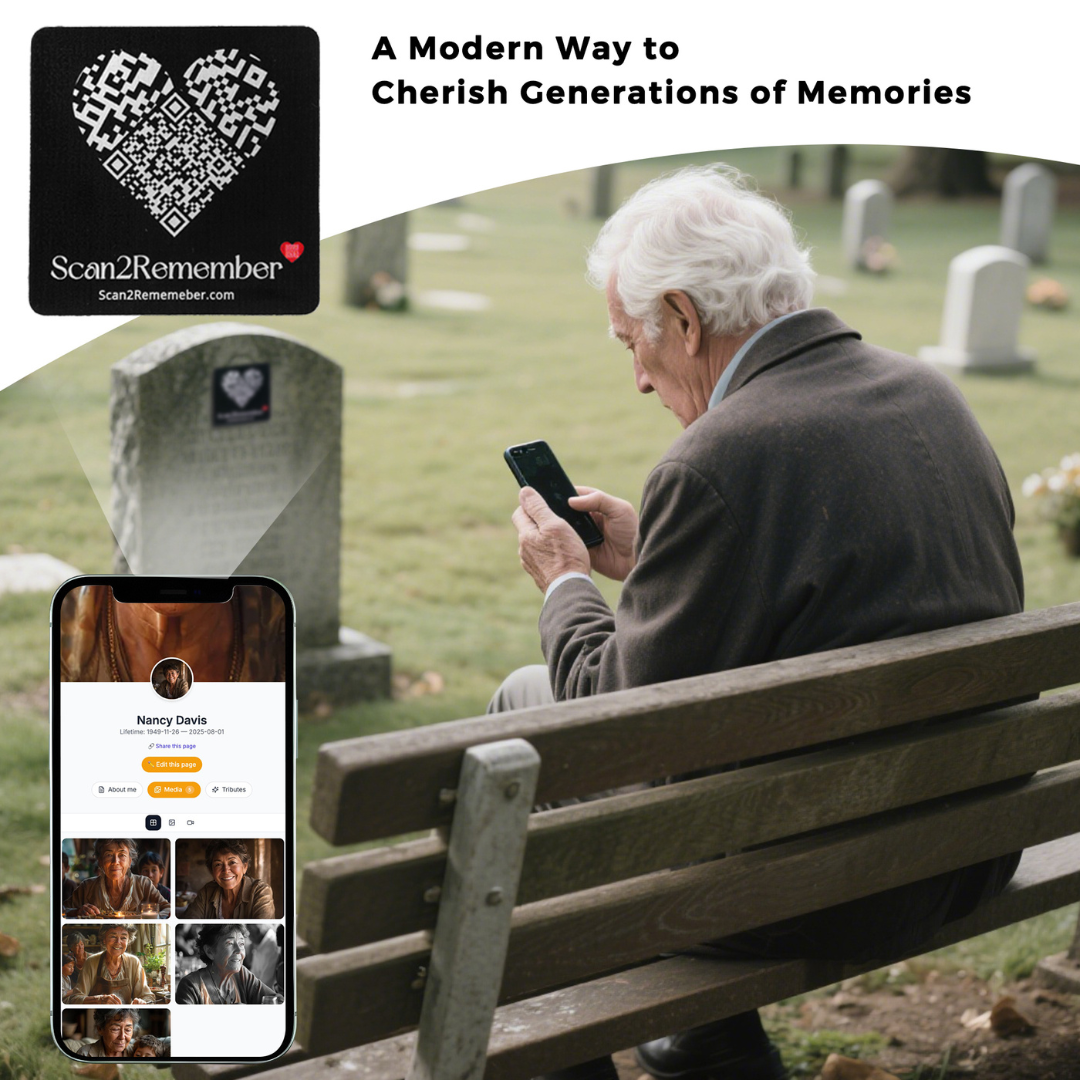 Never Lose Their Memory Again - Smart QR Memorial Plaque with Unlimited Digital Storage | Weatherproof
