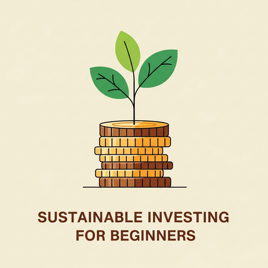 A vibrant green sapling sprouting from a stack of coins, symbolizing growth in sustainable investing.