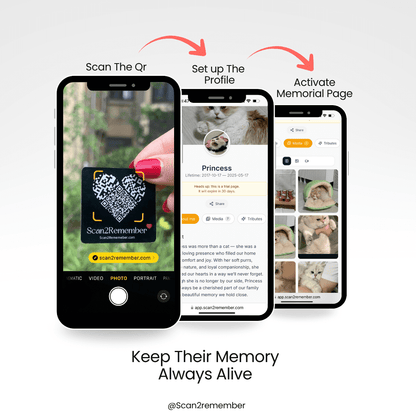 Cat Memorial QR Plaque - Forever Remember Your Feline Friend | Scan2Remember