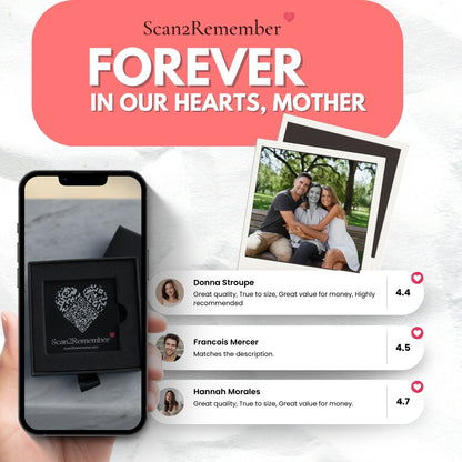 QR Memorial Plaque for Mother (50 x 50 mm) | Weatherproof, Digital Memory, No Extra Fees
