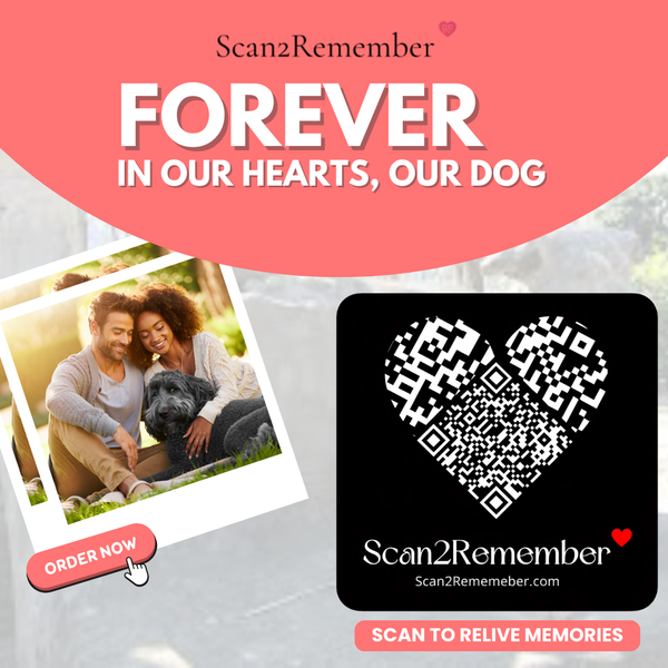 Dog Memorial Plaque with QR Code (50 × 50 mm) – Weatherproof Pet Memorial for Photos & Stories